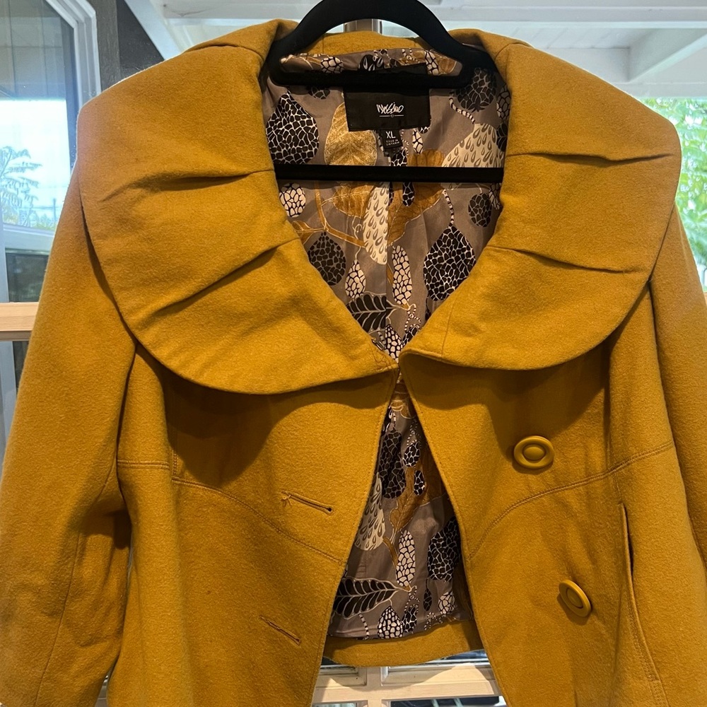 Mossimo Mustard Yellow Double breasted Peacoat
